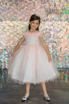 Load image into Gallery viewer, LA Merchandise LAZD797 Girls 3D Floral Off Shoulder Tea-Length Tulle Dress