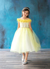 Load image into Gallery viewer, LA Merchandise LAZD797 Girls 3D Floral Off Shoulder Tea-Length Tulle Dress