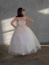 Load image into Gallery viewer, LA Merchandise LAZD830 Girls 3D Floral Halter Tea-Length Tulle A-Line Dress