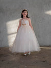 Load image into Gallery viewer, LA Merchandise LAZD830 Girls 3D Floral Halter Tea-Length Tulle A-Line Dress