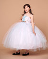 Load image into Gallery viewer, LA Merchandise LAZD830 Girls 3D Floral Halter Tea-Length Tulle A-Line Dress