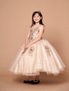 Load image into Gallery viewer, LA Merchandise LAZKY234 Girls 3D Floral Off Shoulder Tea-Length Glitter Tulle Dress