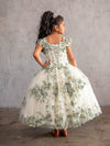 Load image into Gallery viewer, LA Merchandise LAZSCK305 Girls 3D Floral Sweetheart Off Shoulder Glitter Tulle Gown