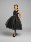 Load image into Gallery viewer, LA Merchandise LAZD802 Girls Beaded 3D Floral Scoop Neck Tea-Length Tulle Dress