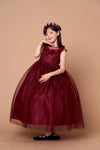 Load image into Gallery viewer, LA Merchandise LAZD816 Girls 3D Floral Illusion Scoop Tea-Length A-Line Dress