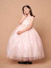 Load image into Gallery viewer, LA Merchandise LAZD816 Girls 3D Floral Illusion Scoop Tea-Length A-Line Dress