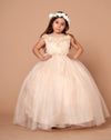 Load image into Gallery viewer, LA Merchandise LAZD816 Girls 3D Floral Illusion Scoop Tea-Length A-Line Dress