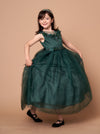 Load image into Gallery viewer, LA Merchandise LAZD816 Girls 3D Floral Illusion Scoop Tea-Length A-Line Dress