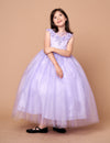 Load image into Gallery viewer, LA Merchandise LAZD816 Girls 3D Floral Illusion Scoop Tea-Length A-Line Dress