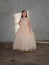 Load image into Gallery viewer, LA Merchandise LAZD816 Girls 3D Floral Illusion Scoop Tea-Length A-Line Dress