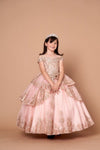 Load image into Gallery viewer, LA Merchandise LAZWB102 Girls Beaded Lace Off Shoulder Tiered Glitter Tulle Gown