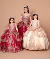 Load image into Gallery viewer, LA Merchandise LAZWB102 Girls Beaded Lace Off Shoulder Tiered Glitter Tulle Gown