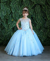 Load image into Gallery viewer, LA Merchandise LAZKY220 Girls Beaded Illusion Sweetheart Split-Front Tulle Gown