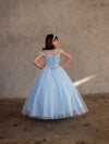 Load image into Gallery viewer, LA Merchandise LAZKY232 Girls Beaded Sweetheart Cold Shoulder Glitter Tulle Gown