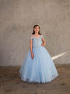 Load image into Gallery viewer, LA Merchandise LAZKY232 Girls Beaded Sweetheart Cold Shoulder Glitter Tulle Gown