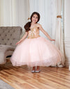 Load image into Gallery viewer, LA Merchandise LAZKY232 Girls Beaded Sweetheart Cold Shoulder Glitter Tulle Gown