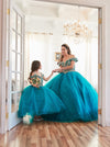 Load image into Gallery viewer, LA Merchandise LAZKY232 Girls Beaded Sweetheart Cold Shoulder Glitter Tulle Gown