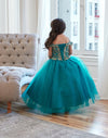 Load image into Gallery viewer, LA Merchandise LAZKY232 Girls Beaded Sweetheart Cold Shoulder Glitter Tulle Gown