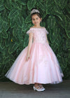 Load image into Gallery viewer, LA Merchandise LAZKY216 Girls Beaded Lace Cold Shoulder Split-Front Tulle Gown