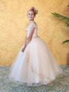 Load image into Gallery viewer, LA Merchandise LAZKY216 Girls Beaded Lace Cold Shoulder Split-Front Tulle Gown