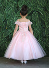 Load image into Gallery viewer, LA Merchandise LAZKY216 Girls Beaded Lace Cold Shoulder Split-Front Tulle Gown