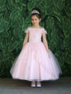 Load image into Gallery viewer, Girls Embroidered Long Off Shoulder Dress by LA Merchandise KY216-Girls Formal Dresses-ABC Fashion