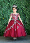 Load image into Gallery viewer, Girls Embroidered Long Off Shoulder Dress by LA Merchandise KY216-Girls Formal Dresses-ABC Fashion
