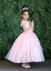 Load image into Gallery viewer, LA Merchandise LAZKY216 Girls Beaded Lace Cold Shoulder Split-Front Tulle Gown