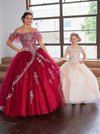 Load image into Gallery viewer, LA Merchandise LAZKY216 Girls Beaded Lace Cold Shoulder Split-Front Tulle Gown