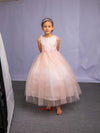 Load image into Gallery viewer, LA Merchandise LAZD831 Girls Floral Scoop Neck Tea-Length Tulle A-Line Dress