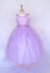 Load image into Gallery viewer, LA Merchandise LAZD831 Girls Floral Scoop Neck Tea-Length Tulle A-Line Dress