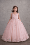 Load image into Gallery viewer, LA Merchandise LAZSCK311 Girls 3D Floral Sweetheart Gown with Beaded Chandelier Straps