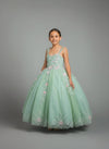 Load image into Gallery viewer, LA Merchandise LAZSCK311 Girls 3D Floral Sweetheart Gown with Beaded Chandelier Straps