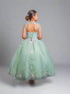 Load image into Gallery viewer, LA Merchandise LAZSCK311 Girls 3D Floral Sweetheart Gown with Beaded Chandelier Straps