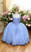 Load image into Gallery viewer, LA Merchandise LAZSCK311 Girls 3D Floral Sweetheart Gown with Beaded Chandelier Straps