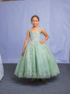 Load image into Gallery viewer, LA Merchandise LAZSCK311 Girls 3D Floral Sweetheart Gown with Beaded Chandelier Straps