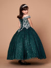 Load image into Gallery viewer, LA Merchandise LAZWB104 Girls Glitter Print Sweetheart Off Shoulder A-Line Gown
