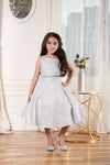 Load image into Gallery viewer, LA Merchandise LAZD817 Girls Sleeveless Metallic Glitter A-Line Party Dress