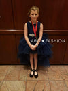 Load image into Gallery viewer, LA Merchandise LAZD825 Girls Lace Bodice Layered High-Low Tulle Dress with Sash