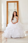 Load image into Gallery viewer, LA Merchandise LAZKY217 Girls Beaded High Neck Layered Ruffle Tulle Ball Gown