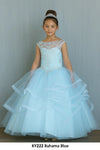Load image into Gallery viewer, LA Merchandise LAZKY222 Girls Beaded Lace Illusion Layered Ruffle Tulle Gown
