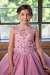 Load image into Gallery viewer, LA Merchandise LAZKY220 Girls Beaded Illusion Sweetheart Split-Front Tulle Gown
