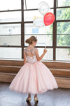 Load image into Gallery viewer, LA Merchandise LAZKY220 Girls Beaded Illusion Sweetheart Split-Front Tulle Gown