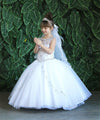Load image into Gallery viewer, LA Merchandise LAZKY220 Girls Beaded Illusion Sweetheart Split-Front Tulle Gown
