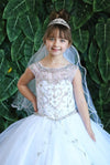 Load image into Gallery viewer, LA Merchandise LAZKY220 Girls Beaded Illusion Sweetheart Split-Front Tulle Gown