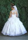 Load image into Gallery viewer, LA Merchandise LAZKY224 Girls Beaded Lace Tiered Glitter Tulle A-Line Gown