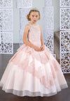 Load image into Gallery viewer, Girls Long Beaded Lace Dress with Glitter Skirt by LA Merchandise KY224-Girls Formal Dresses-ABC Fashion