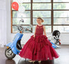 Load image into Gallery viewer, LA Merchandise LAZKY224 Girls Beaded Lace Tiered Glitter Tulle A-Line Gown