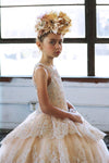 Load image into Gallery viewer, LA Merchandise LAZKY224 Girls Beaded Lace Tiered Glitter Tulle A-Line Gown