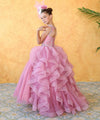 Load image into Gallery viewer, LA Merchandise LAZKY218 Girls Beaded Illusion Sweetheart Tulle Gown with Ruffled Train